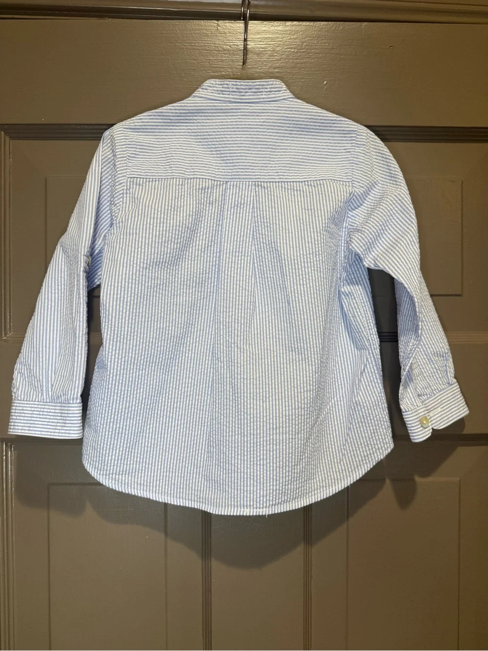 La Coqueta Blue Stripe Mateo Long Sleeve Boy Shirt